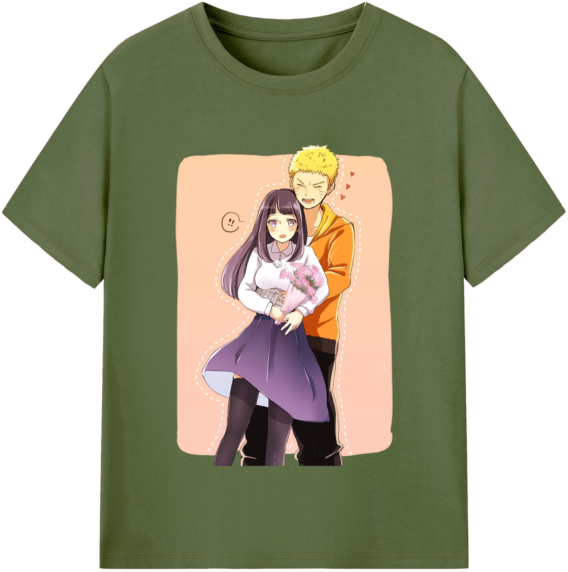 （画像用） NARUTO -ナルト- 日向ヒナタ Hyūga Hinata 綿100％半袖Tシャツ（フロントプリント）
